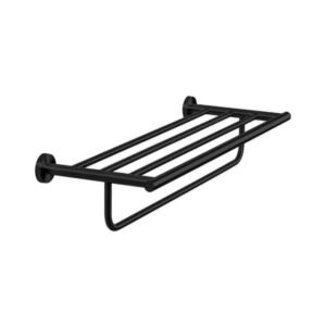 Suporte Para Toalhas com Pratileireira preto quadrado paris
