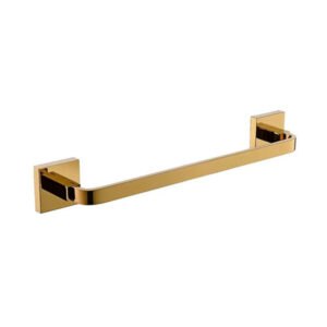 Porta Toalha Reto Dourado Quadrado Dubai